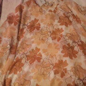 Simply Noelle Floral Sheer Blouse Size L/XL